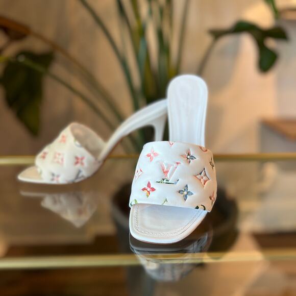 Louis Vuitton White Multicolor Heels - Picture 3 of 11